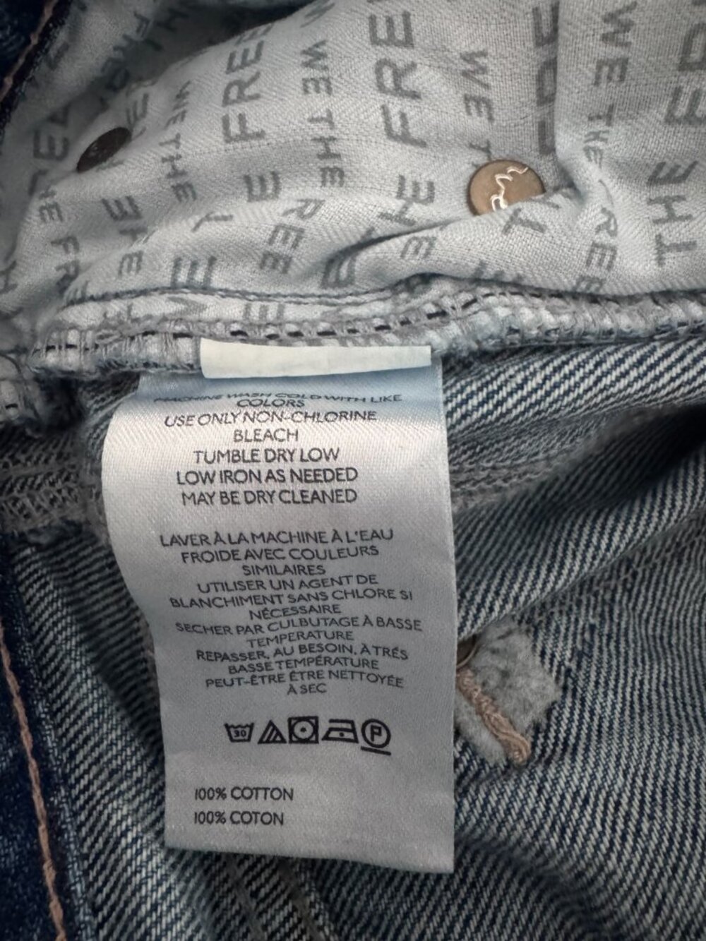 We The Free Wide Leg Button Fly Jeans – Size 30 – Medium Wash - Picture 6 of 7